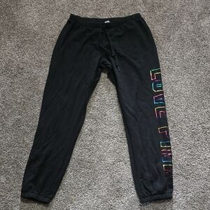 Kids Black Joggers with Colorful Lettering